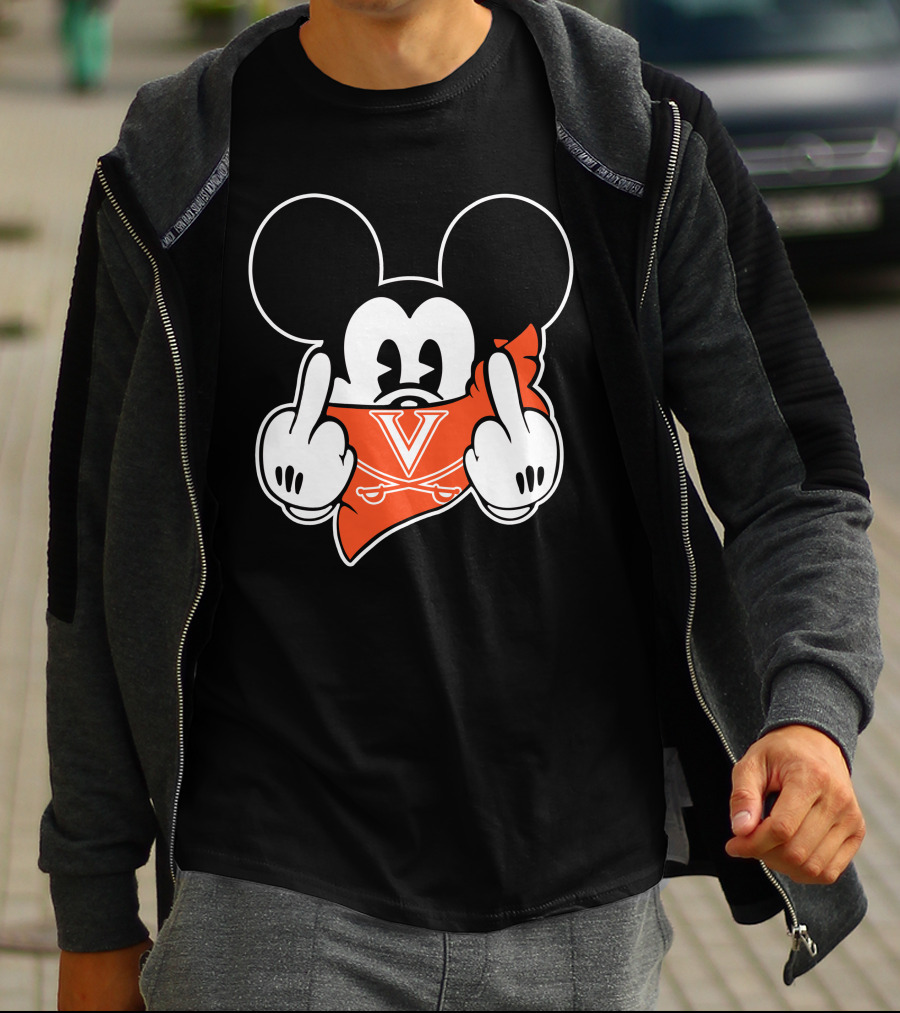 Virginia Cavaliers Mickey Mouse Middle Fingers T-Shirt