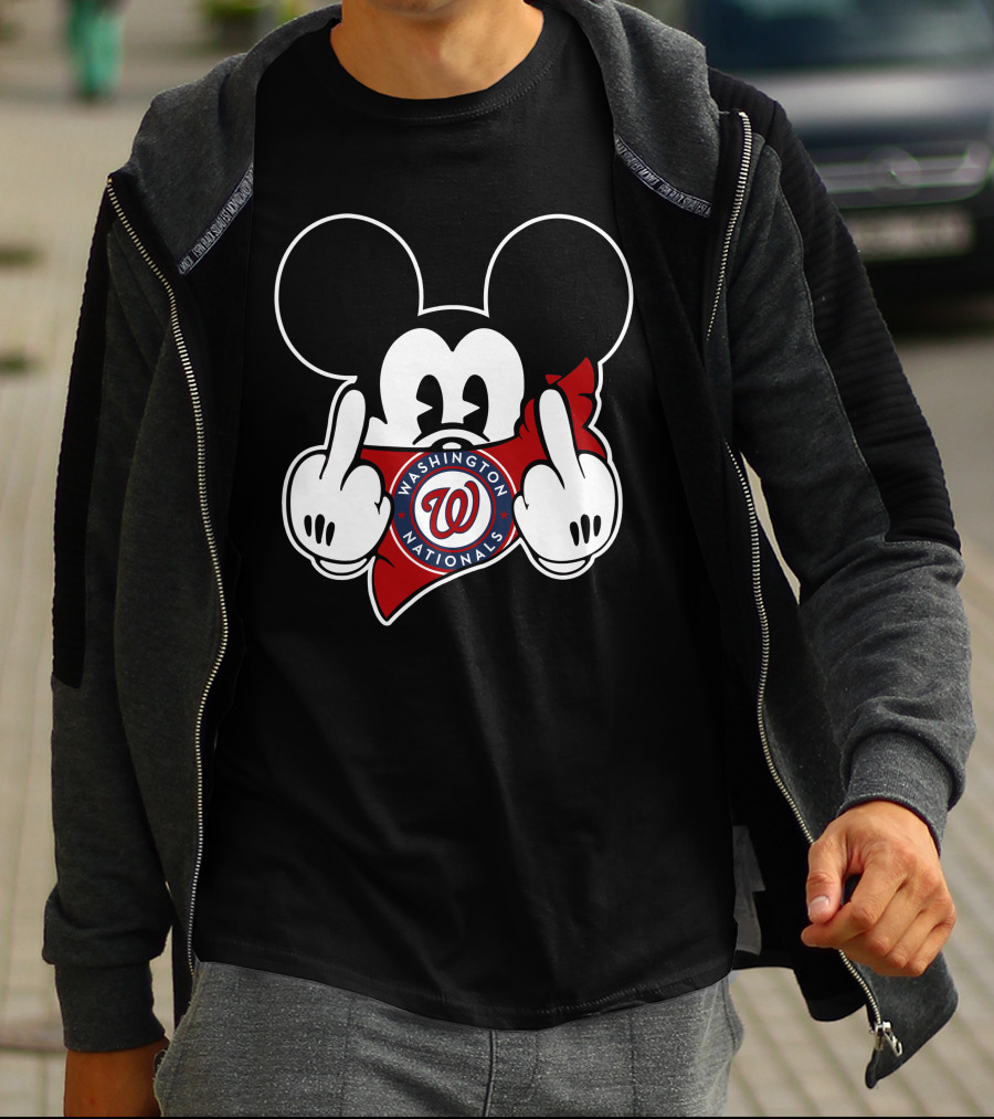 Washington Nationals Mickey Middle Finger T-Shirt