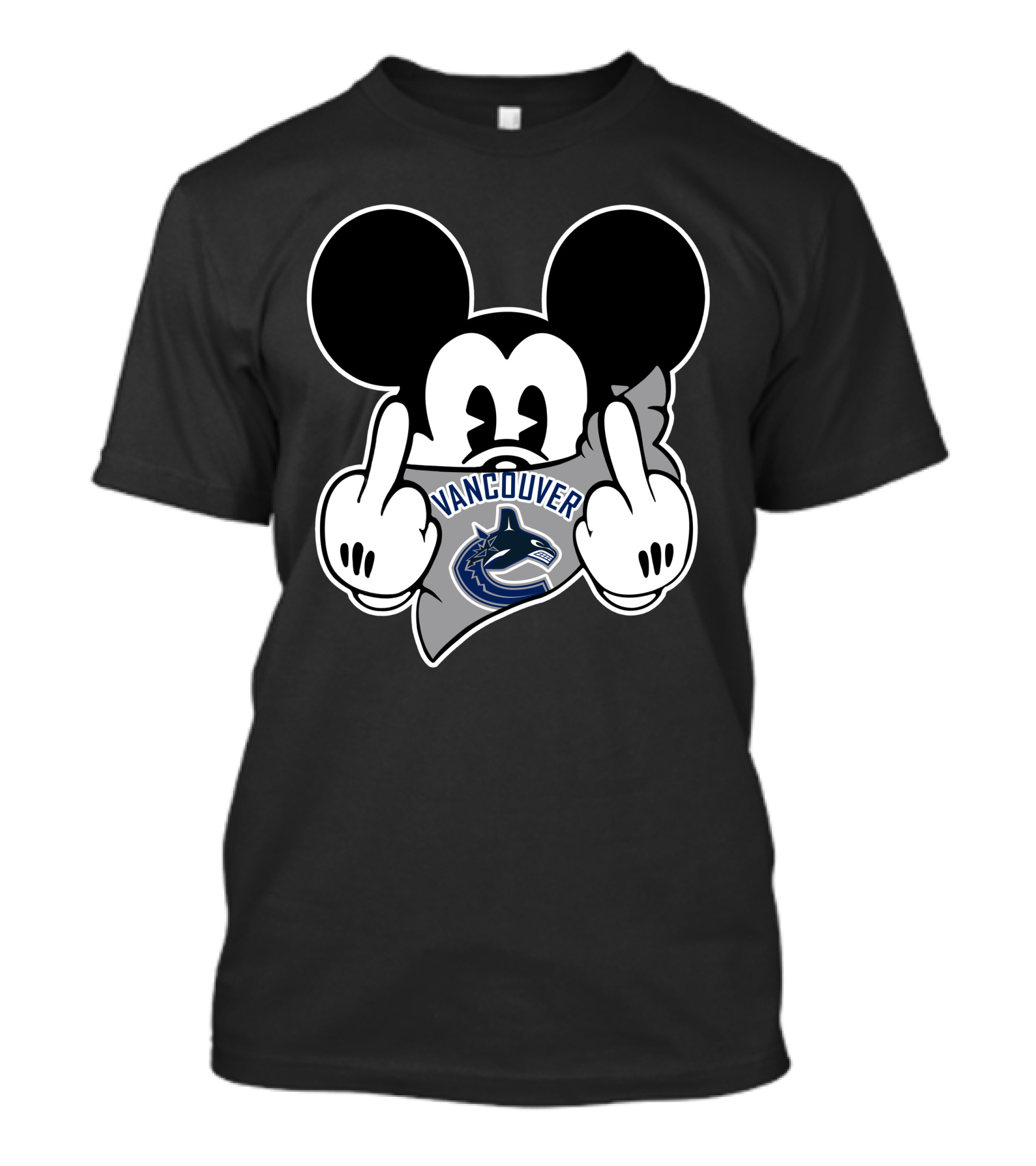 Vancouver Canucks Mickey Mouse Middle Finger T-Shirt