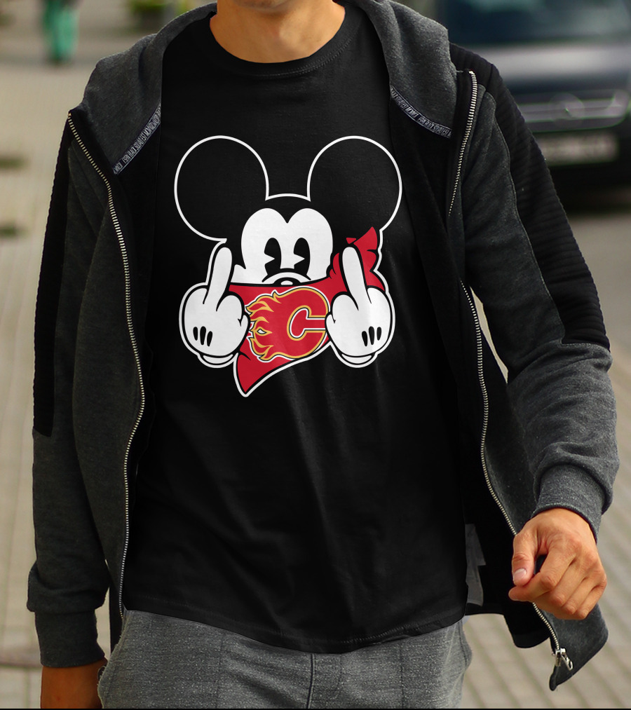 Calgary Flames Mickey Gesture T-Shirt