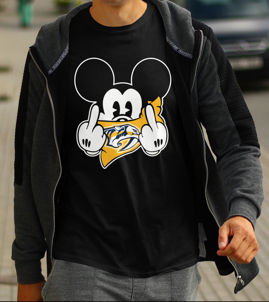 Nashville Predators Mickey Mouse Middle Finger T-Shirt