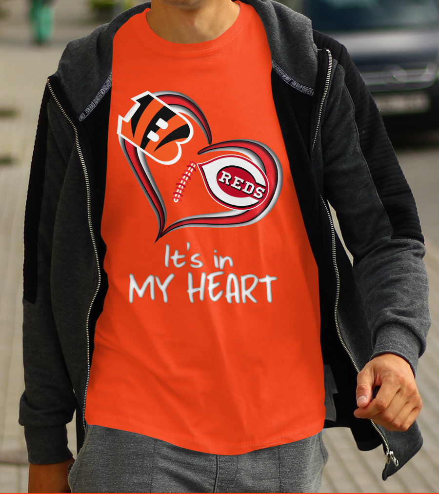 Bengals Reds It's In My Heart T-Shirt