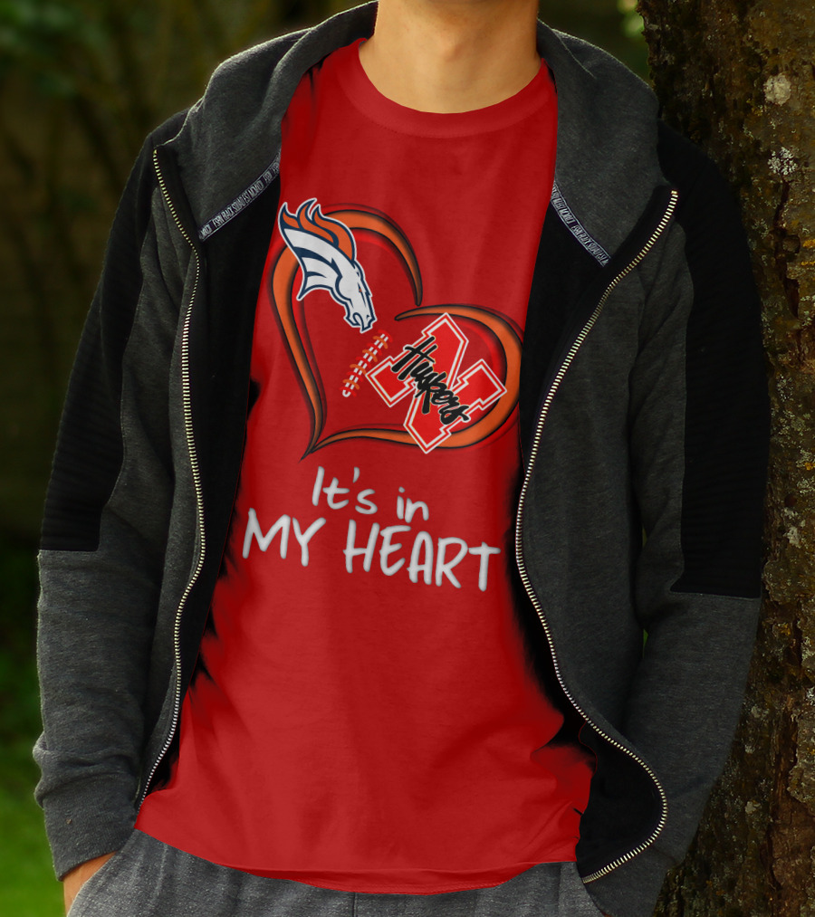 Broncos Huskers It's In My Heart T-Shirt