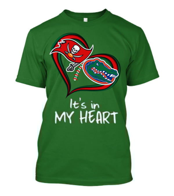 Tampa Bay Buccaneers And Florida Gators It's In My Heart T-Shirt