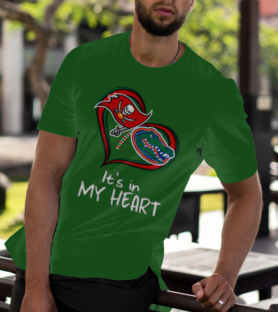 Tampa Bay Buccaneers And Florida Gators It's In My Heart T-Shirt
