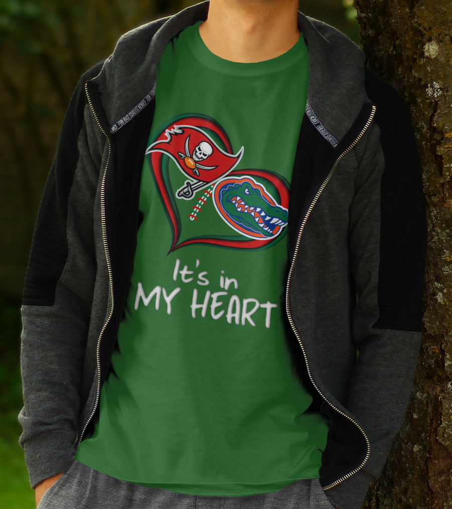 Tampa Bay Buccaneers And Florida Gators It's In My Heart T-Shirt