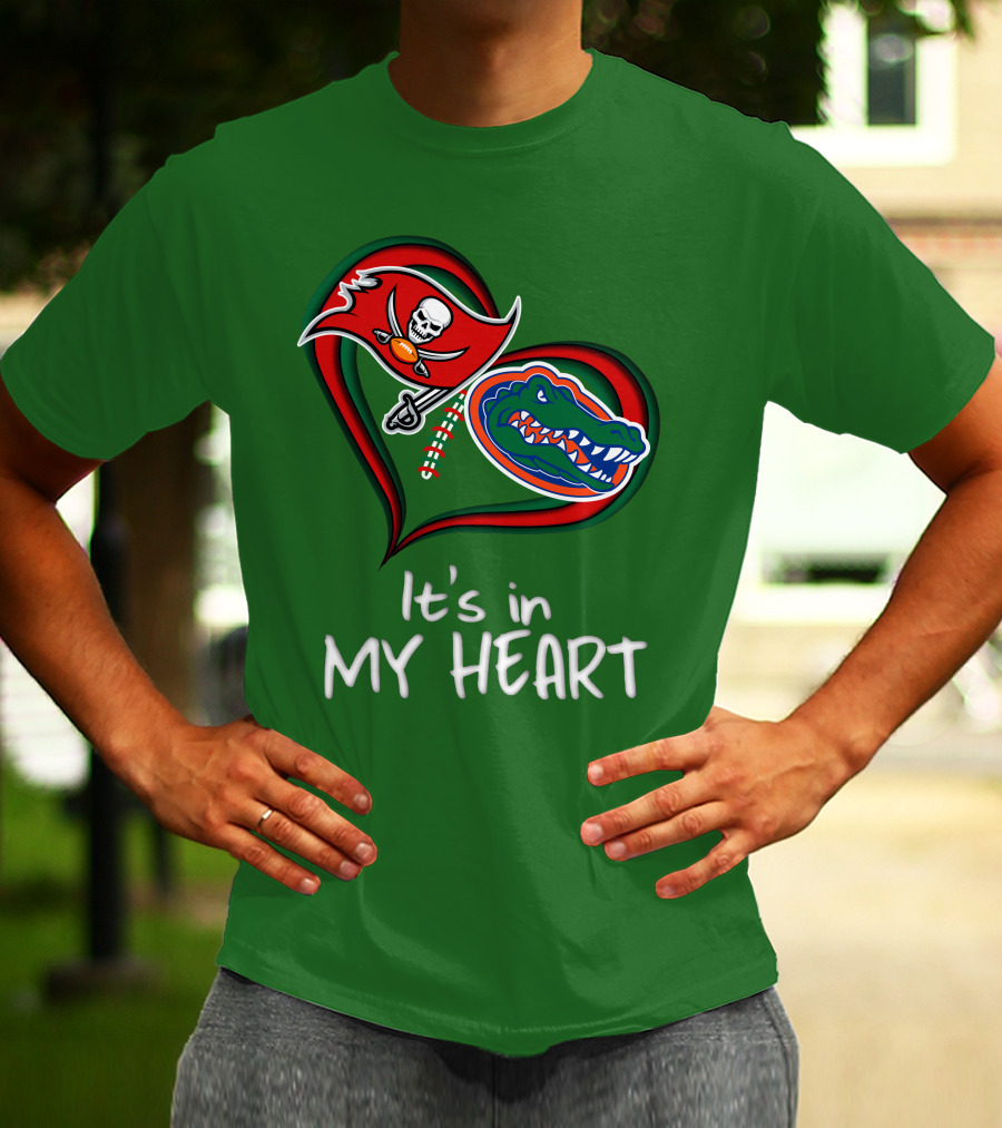 Tampa Bay Buccaneers And Florida Gators It's In My Heart T-Shirt