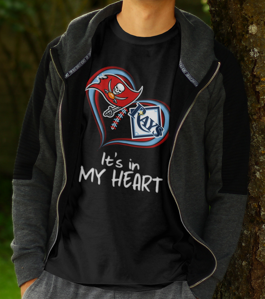 Tampa Bay Buccaneers And Rays It's In My Heart T-Shirt
