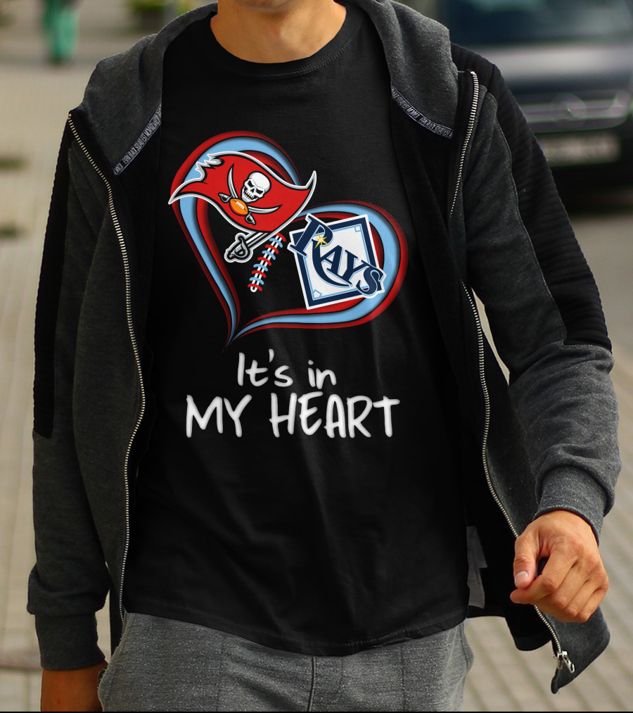 Tampa Bay Buccaneers And Rays It's In My Heart T-Shirt
