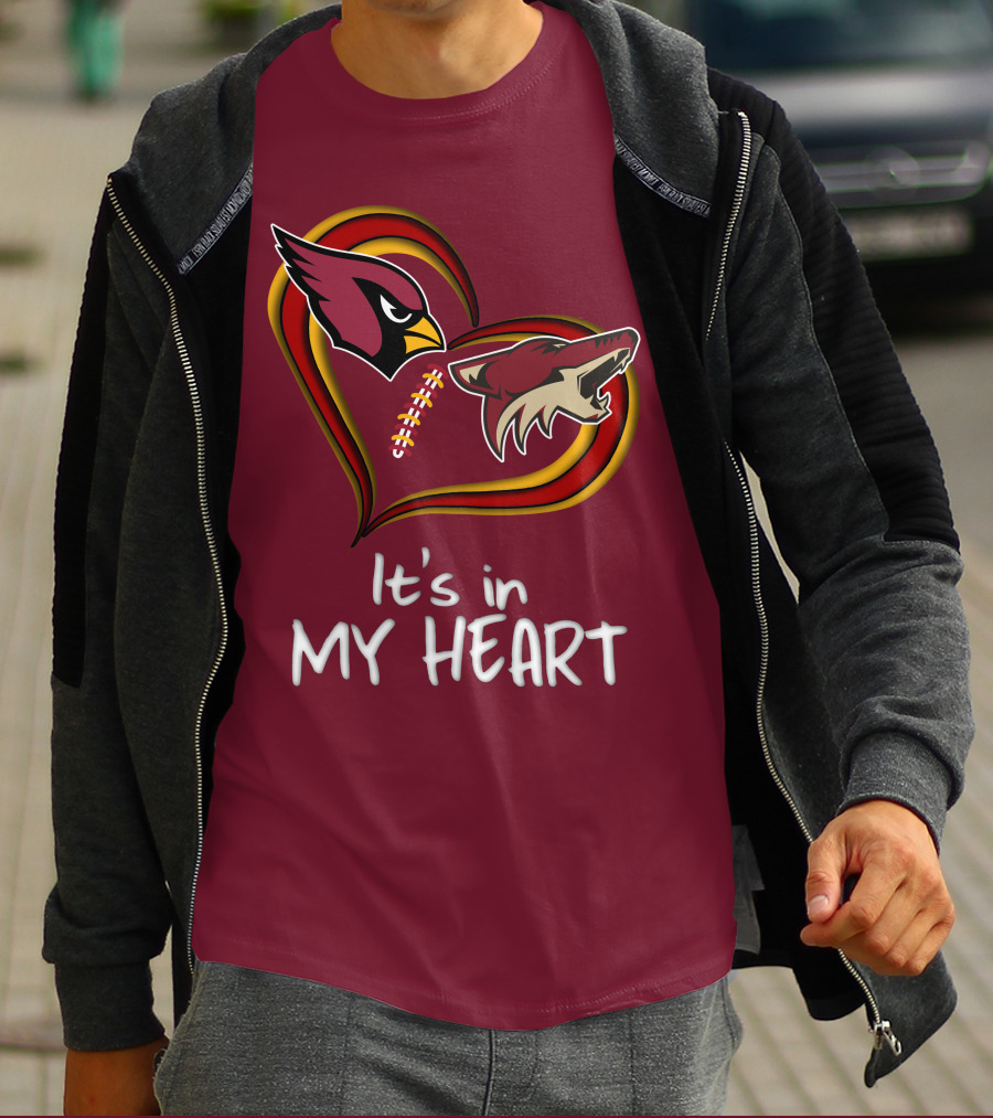 Arizona Cardinals Coyotes It's In My Heart T-Shirt