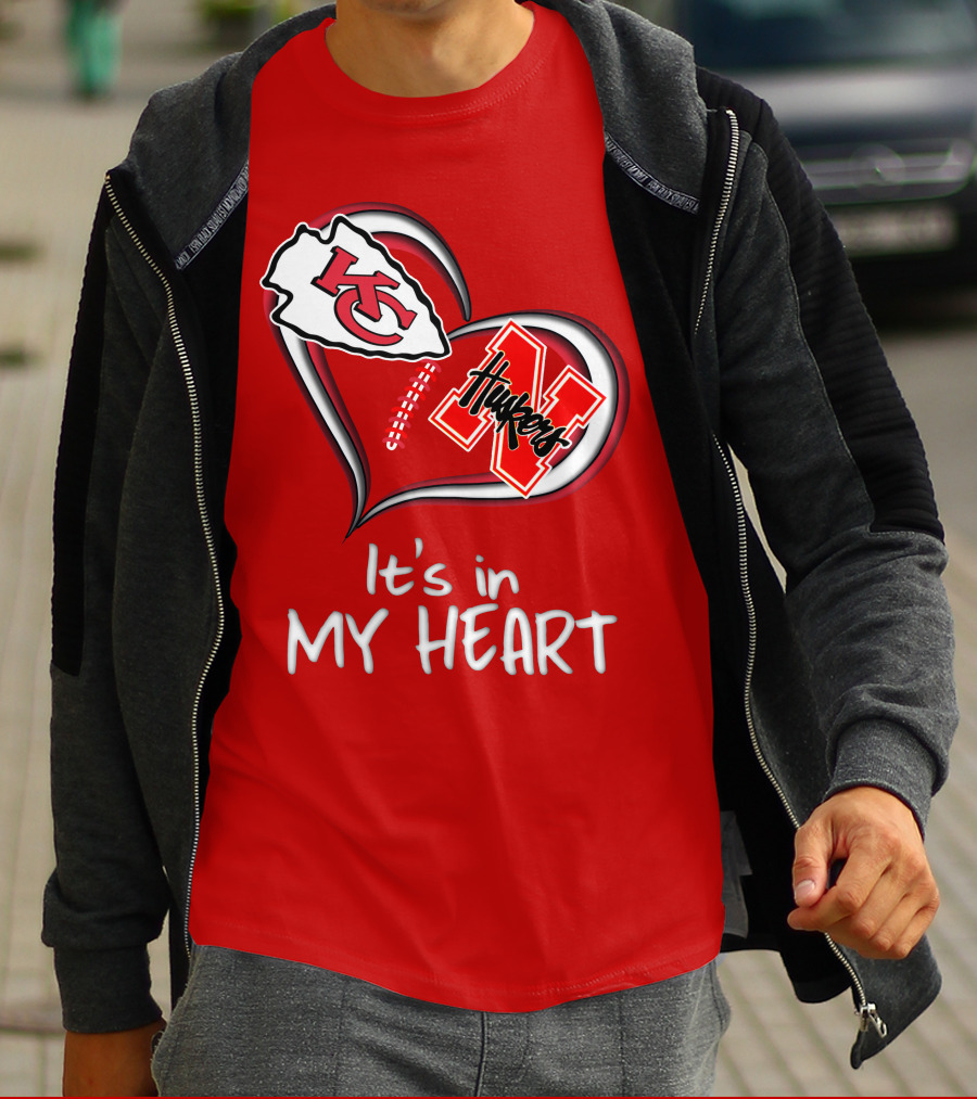Kansas City Chiefs Nebraska Huskers It's In My Heart T-Shirt