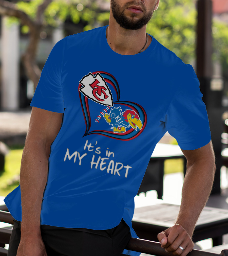 Kansas City Chiefs And Kansas Jayhawks It's In My Heart T-Shirt