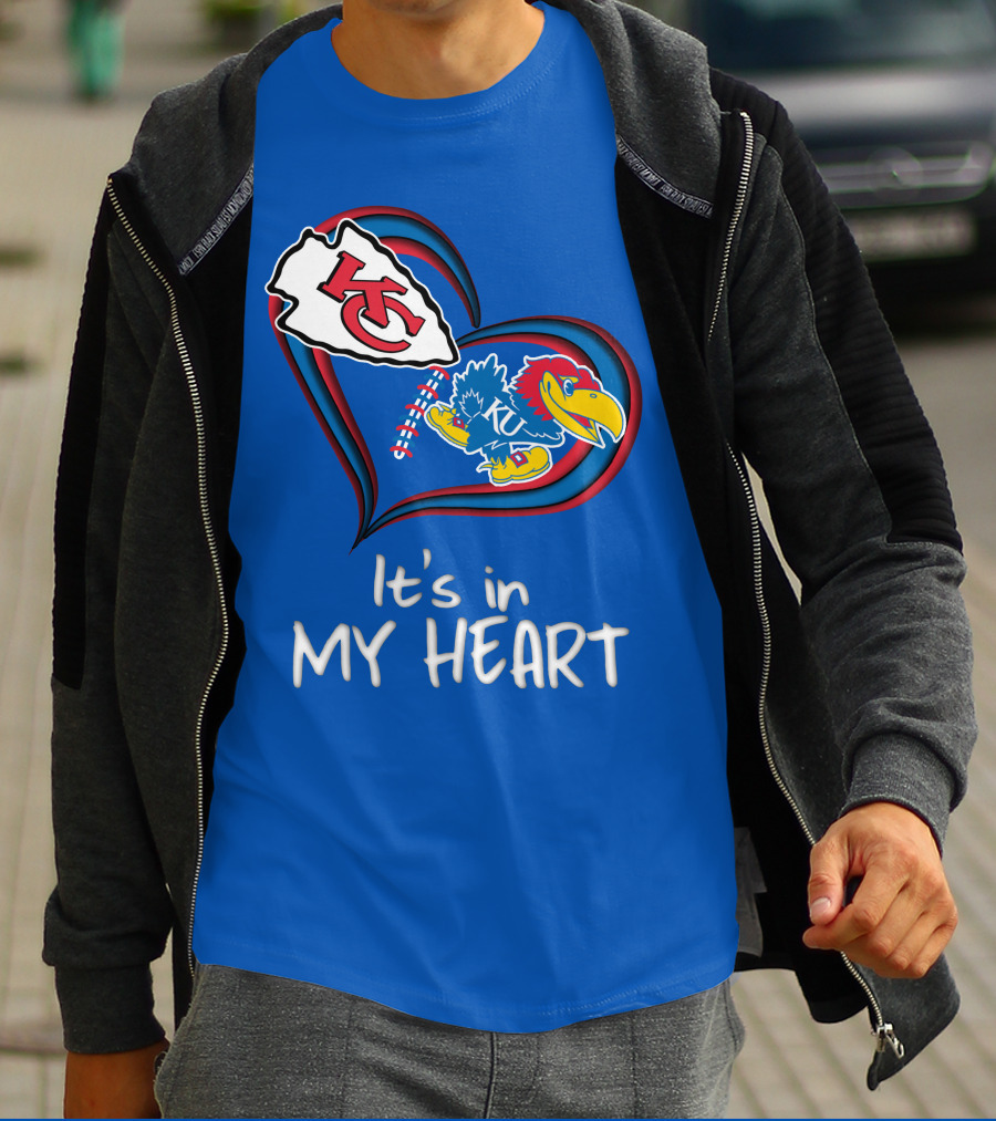 Kansas City Chiefs And Kansas Jayhawks It's In My Heart T-Shirt