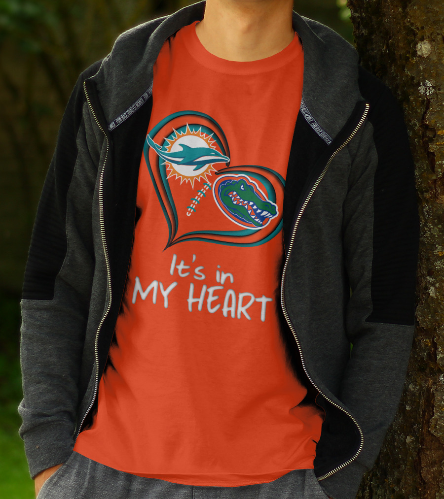 Miami Dolphins Florida Gators It's In My Heart T-Shirt