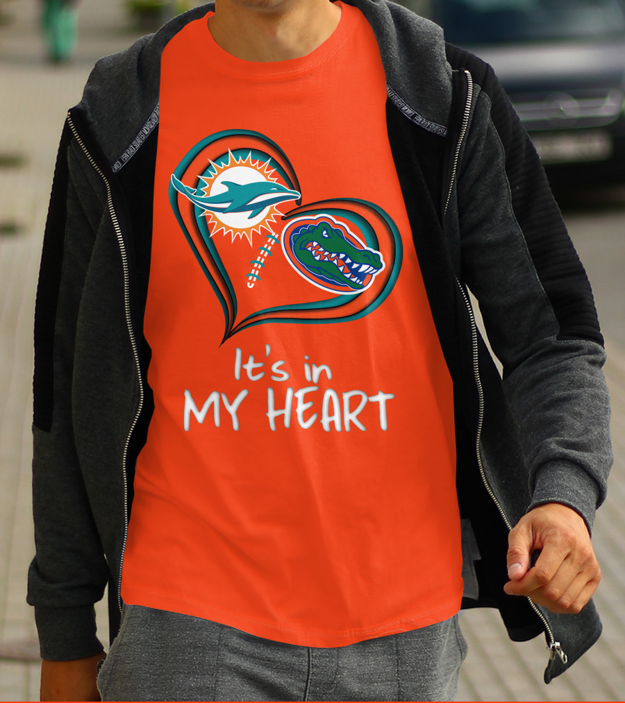 Miami Dolphins Florida Gators It's In My Heart T-Shirt