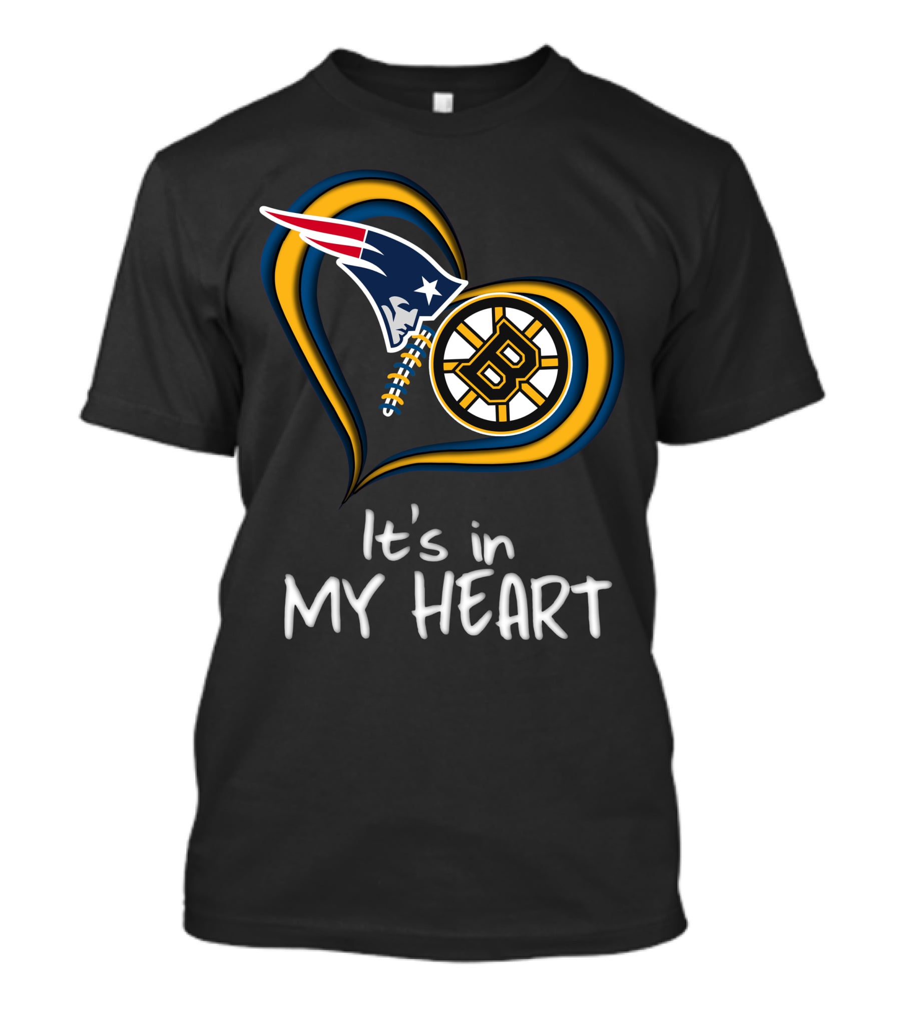 Patriots Bruins It's In My Heart T-Shirt