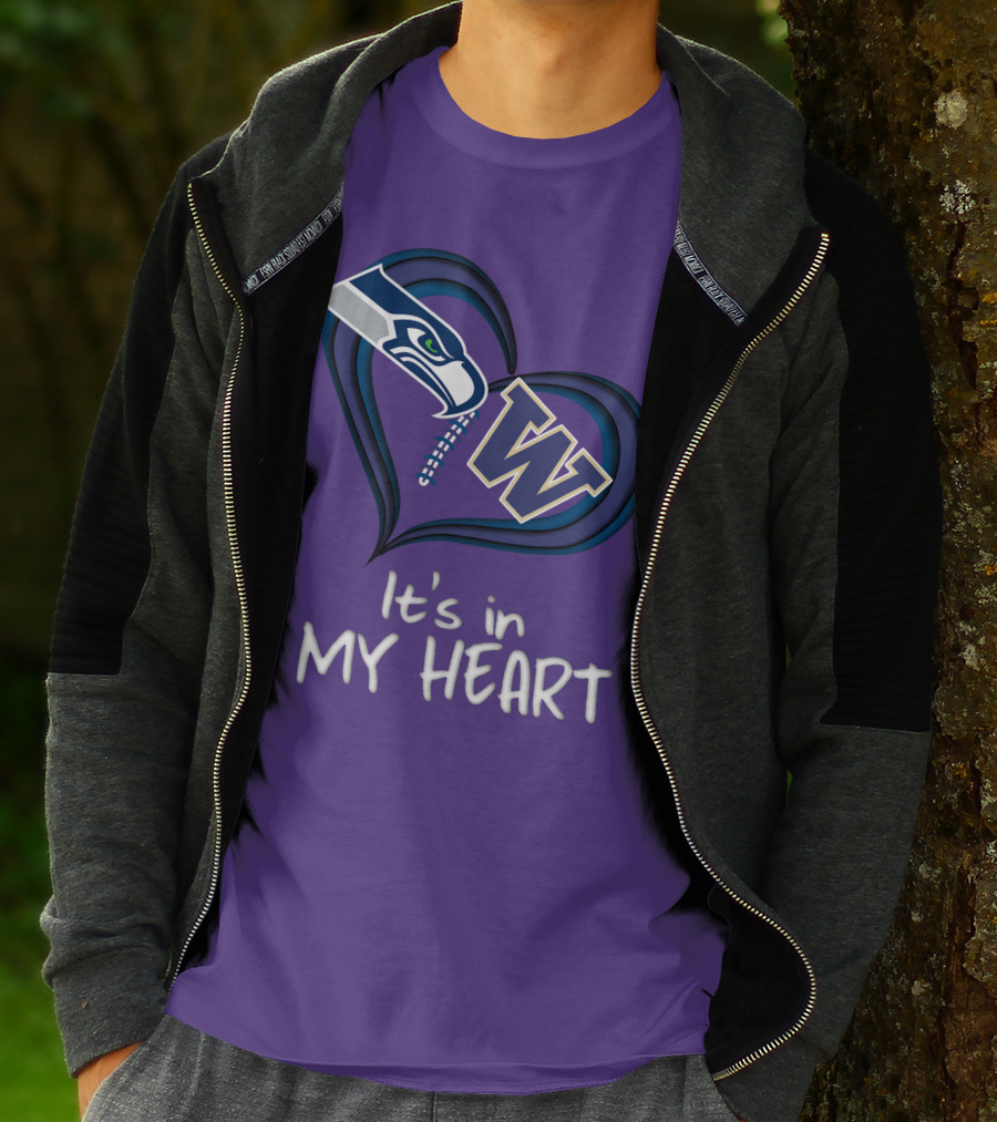 Seahawks Huskies It's In My Heart T-Shirt