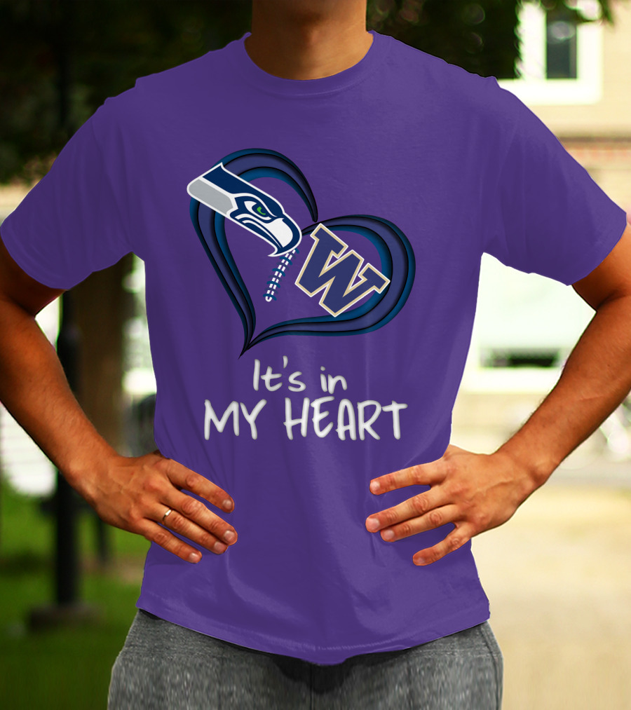 Seahawks Huskies It's In My Heart T-Shirt