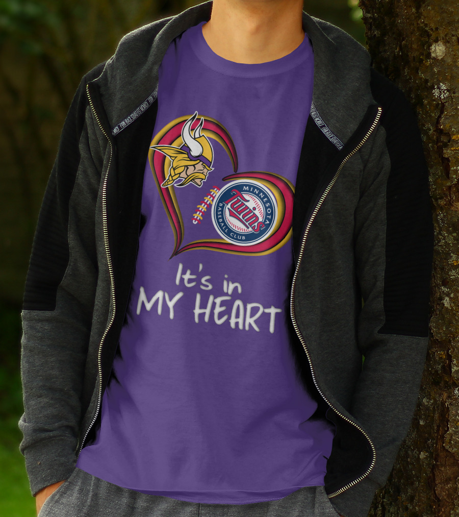 Minnesota Vikings Twins Baseball Club It's In My Heart T-Shirt