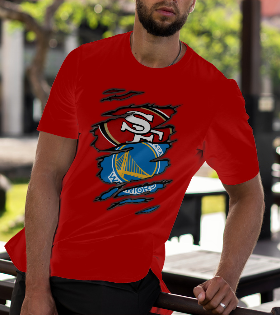 San Francisco 49ers Golden State Warriors Logos T-Shirt