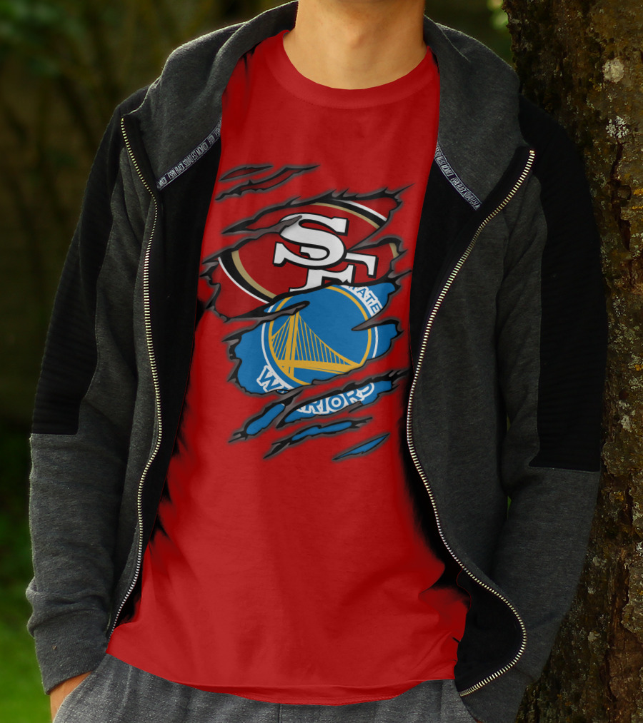 San Francisco 49ers Golden State Warriors Logos T-Shirt