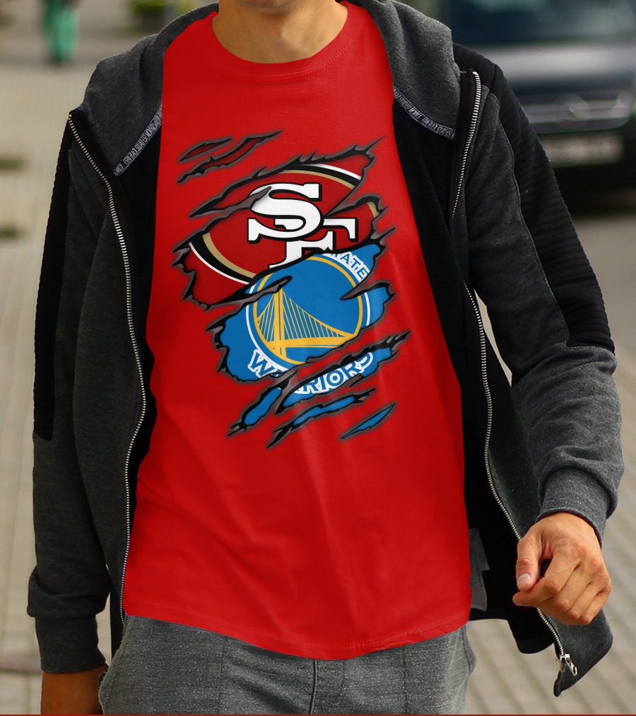 San Francisco 49ers Golden State Warriors Logos T-Shirt