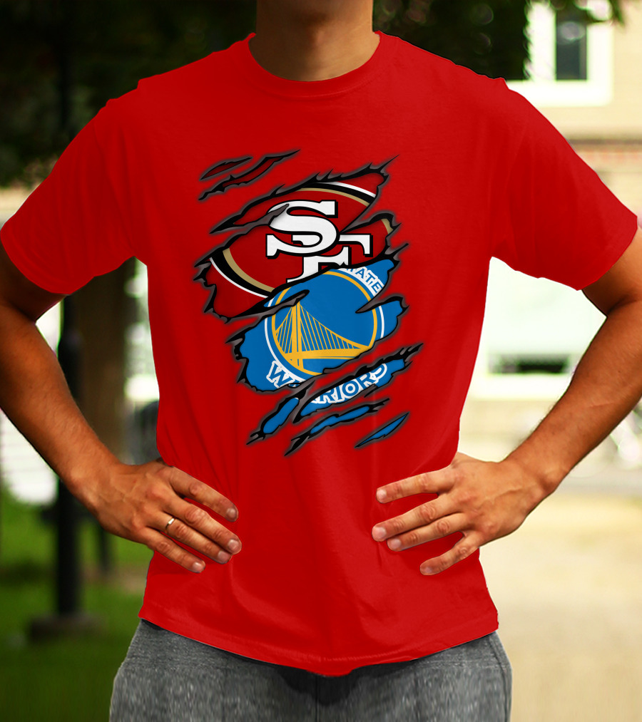 San Francisco 49ers Golden State Warriors Logos T-Shirt