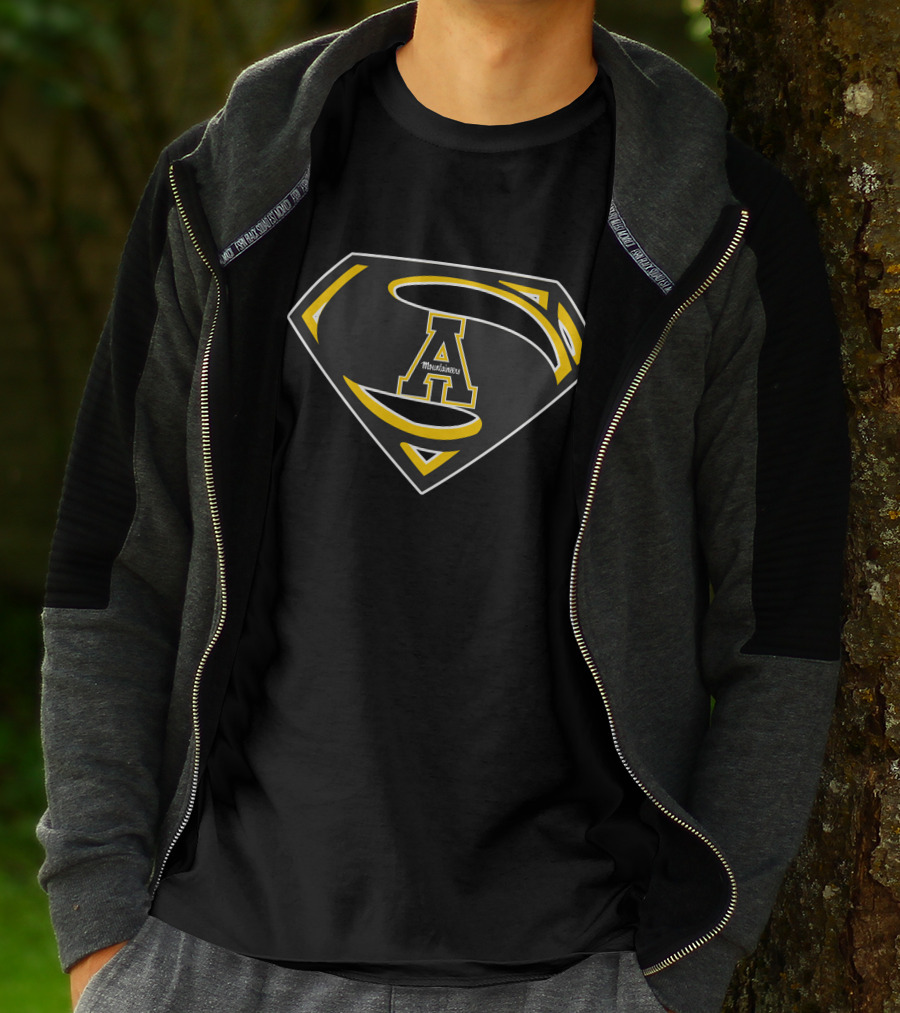 Appalachian State Mountaineers Superman Logo Icon With Mountaineers Text T-Shirt