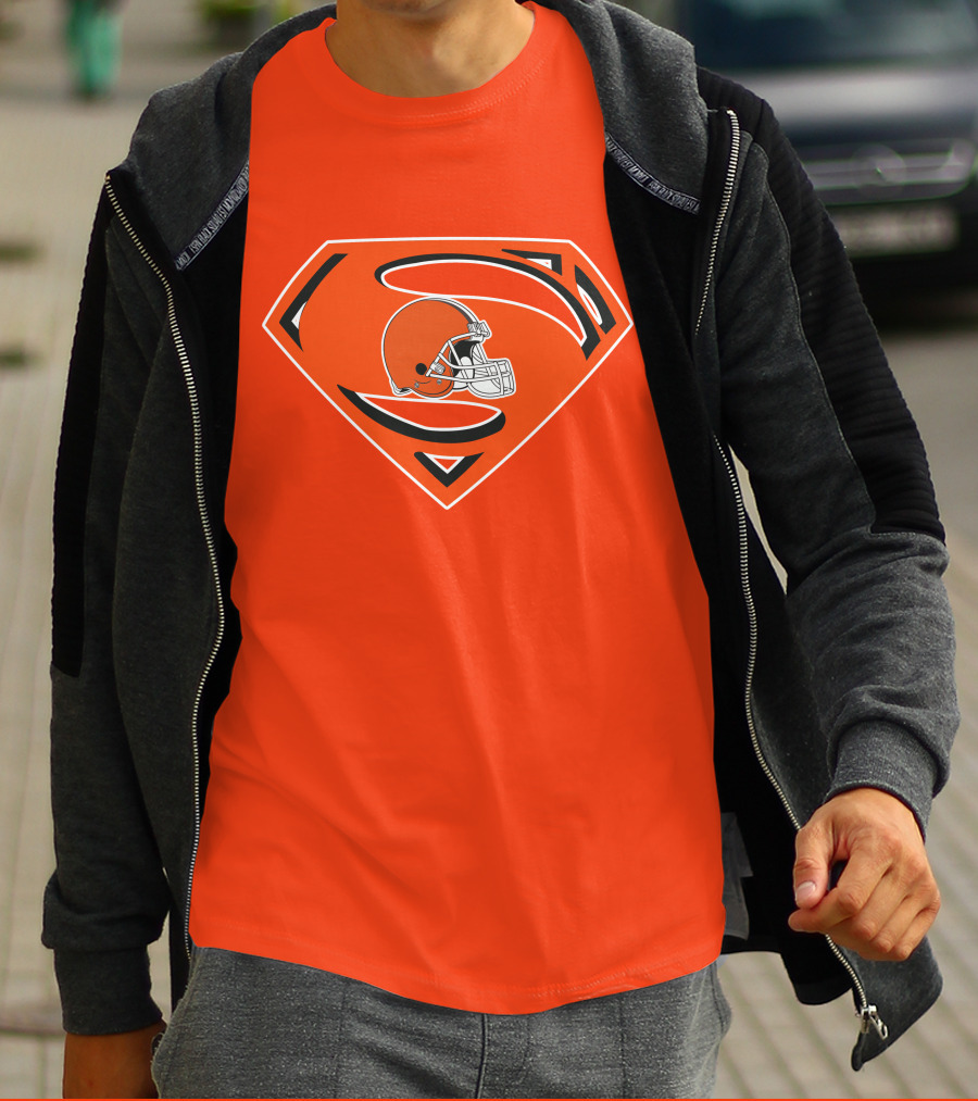 Cleveland Browns Football Helmet Superhero T-Shirt