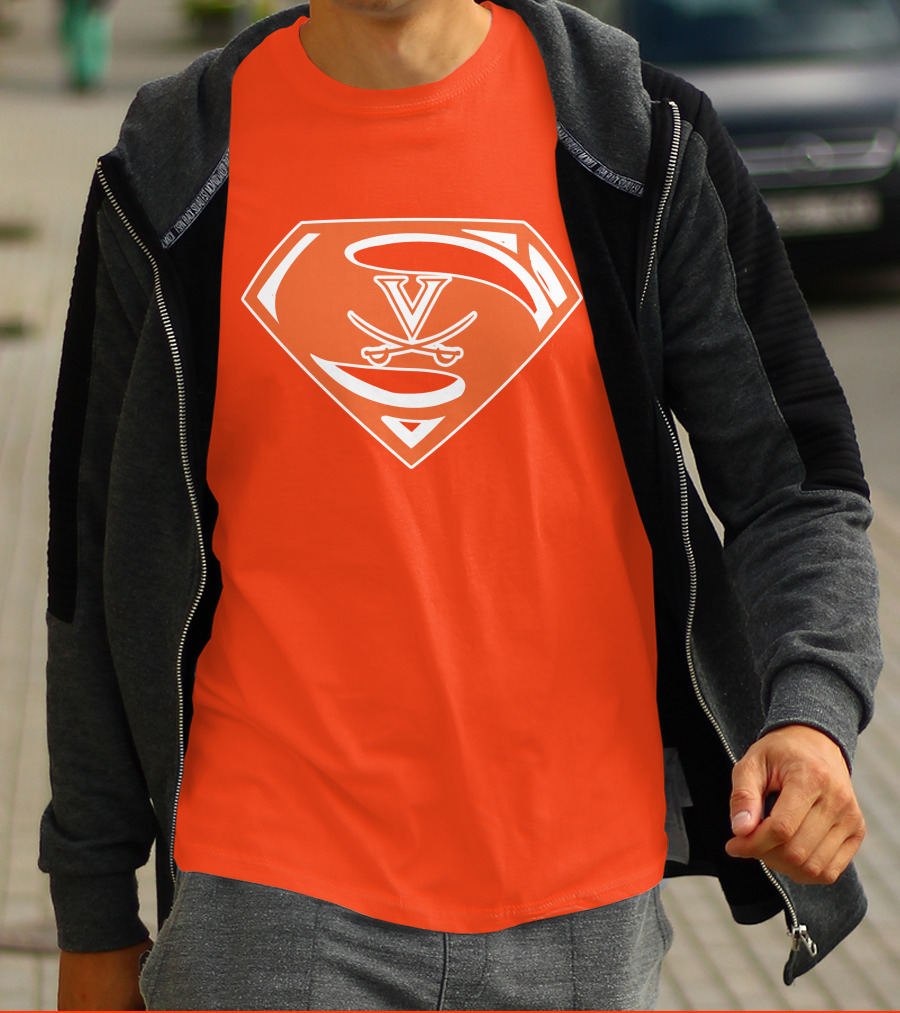 Cavaliers Orange S Shield With V And Crossed Swords T-Shirt