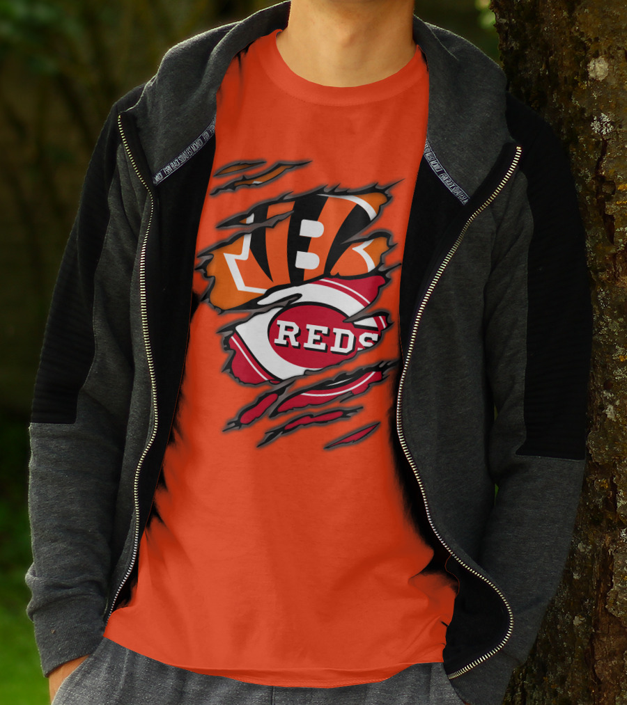 Bengals Reds Cincinnati Sports Claw Marks T-Shirt