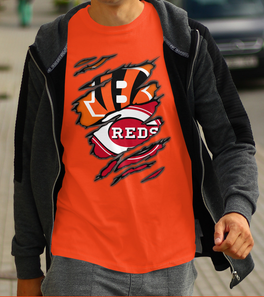 Bengals Reds Cincinnati Sports Claw Marks T-Shirt