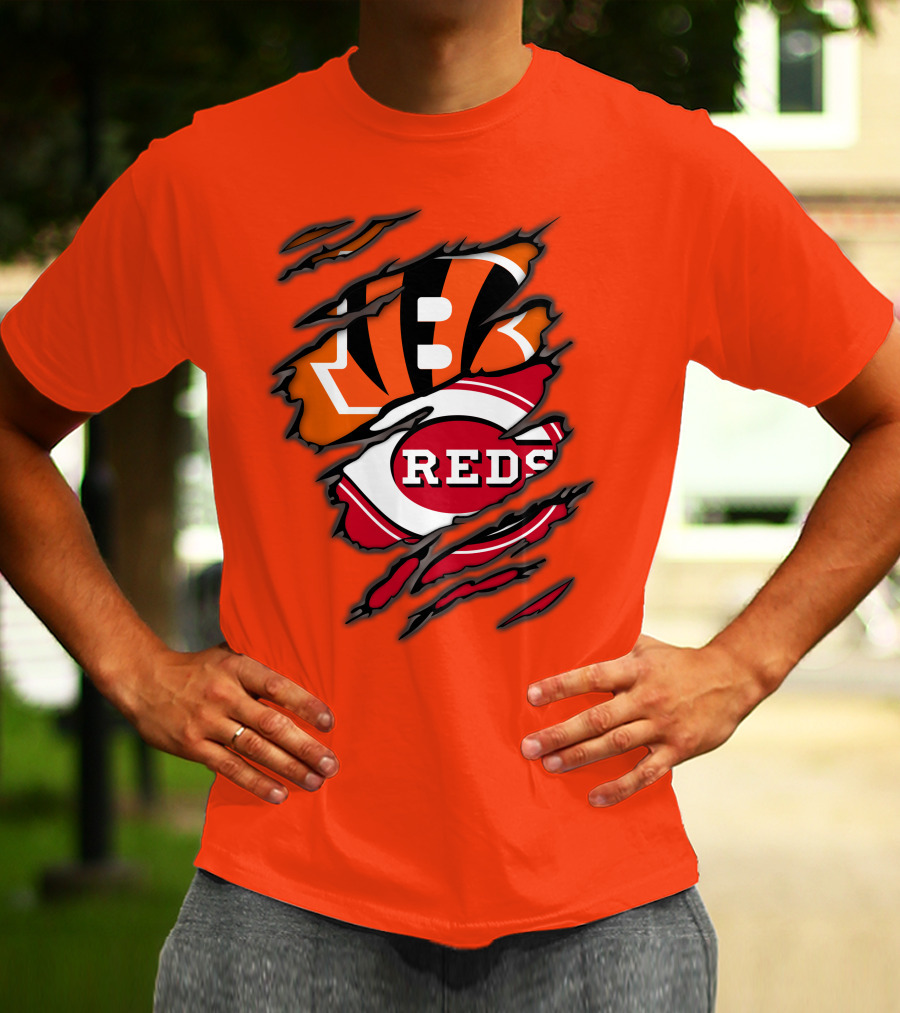 Bengals Reds Cincinnati Sports Claw Marks T-Shirt