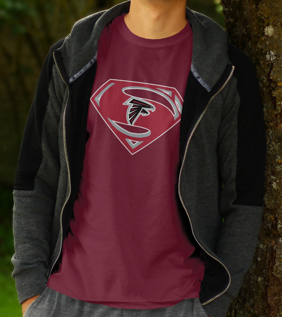 Atlanta Falcons Super Man Logo Combination T-Shirt