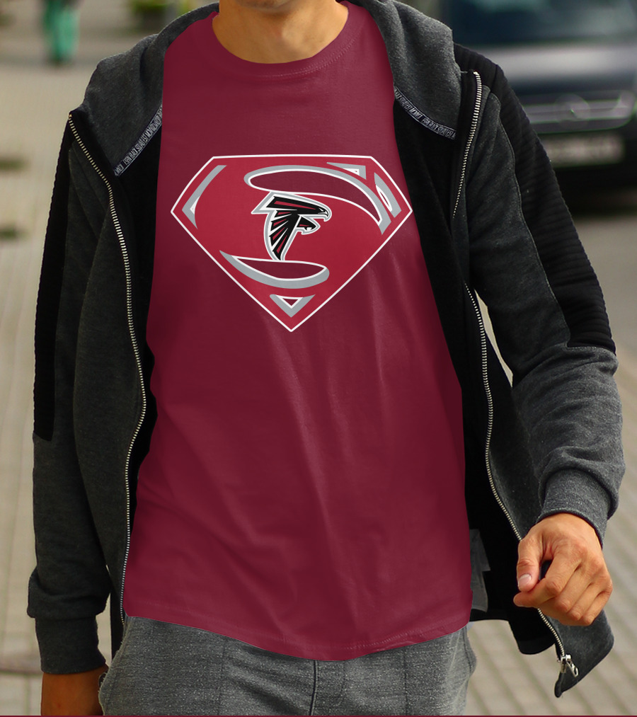 Atlanta Falcons Super Man Logo Combination T-Shirt