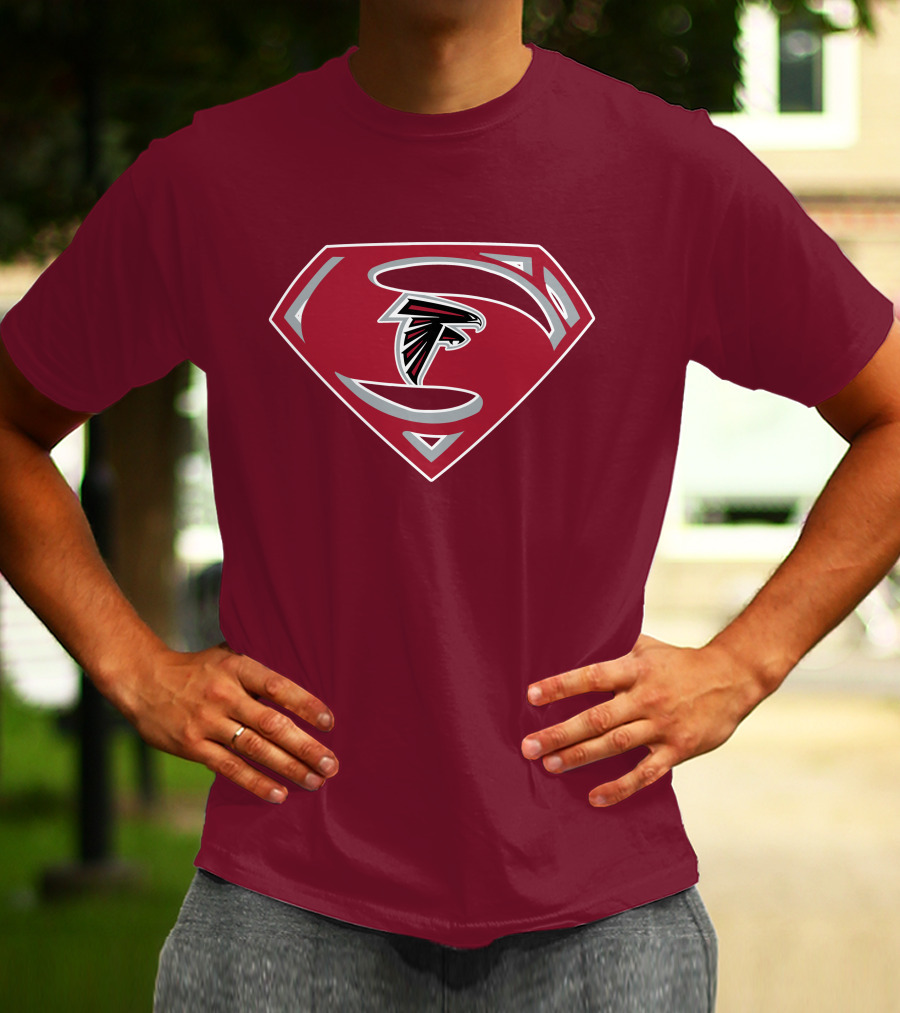 Atlanta Falcons Super Man Logo Combination T-Shirt