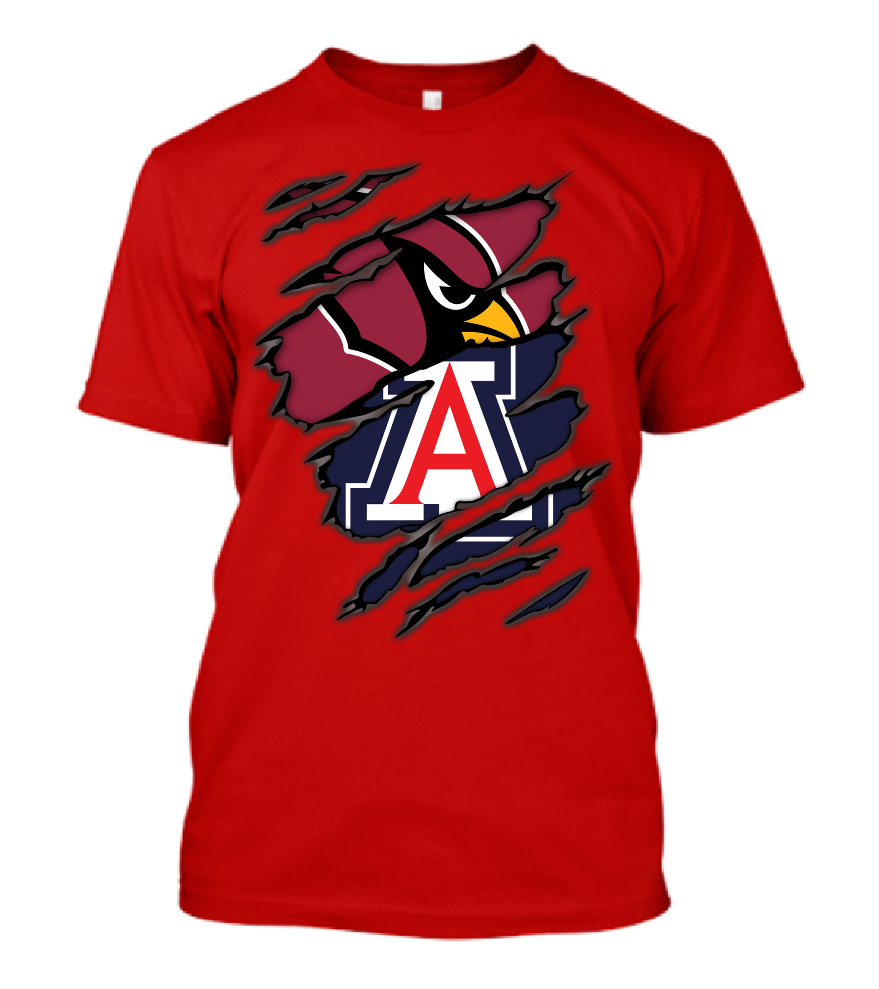 Arizona Cardinals University Wildcats Logo Fusion T-Shirt