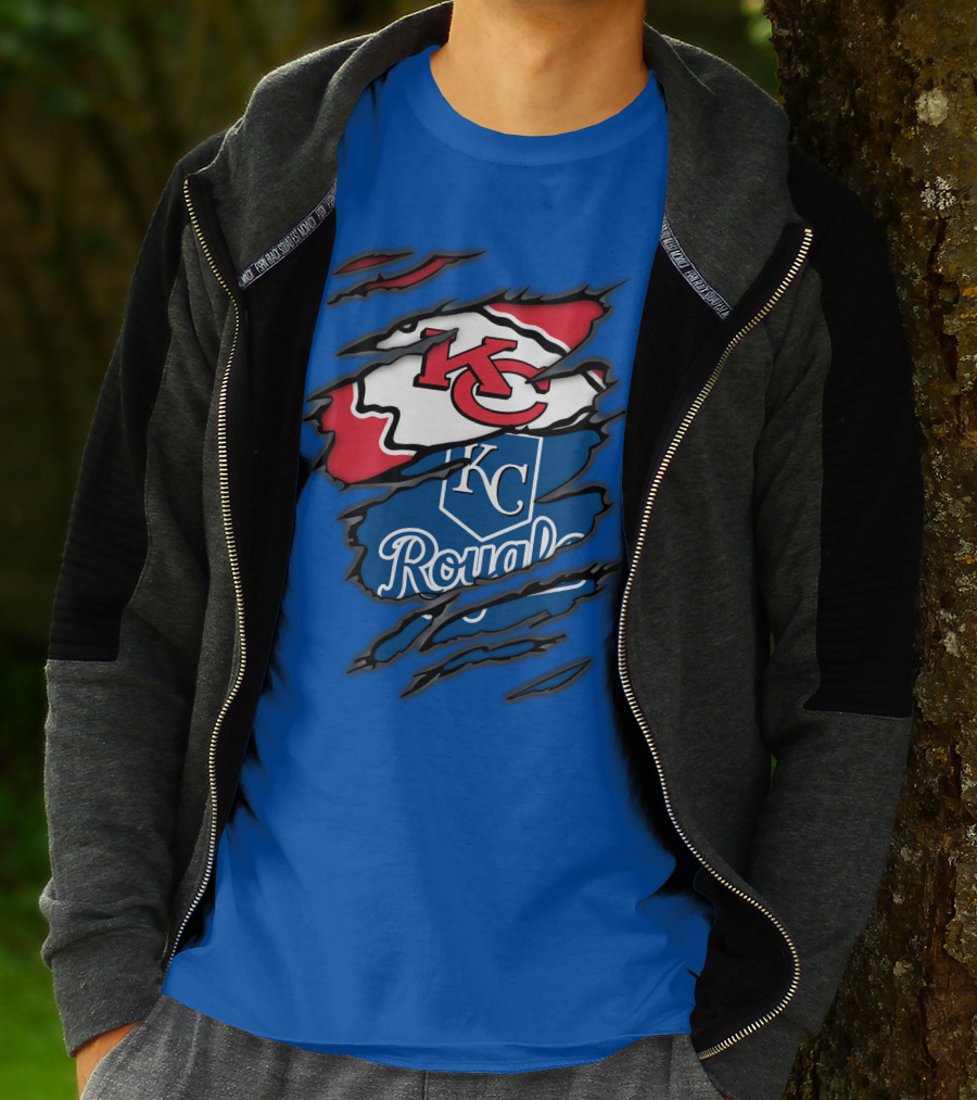 Kansas City Chiefs Royals KC Logo Mashup T-Shirt