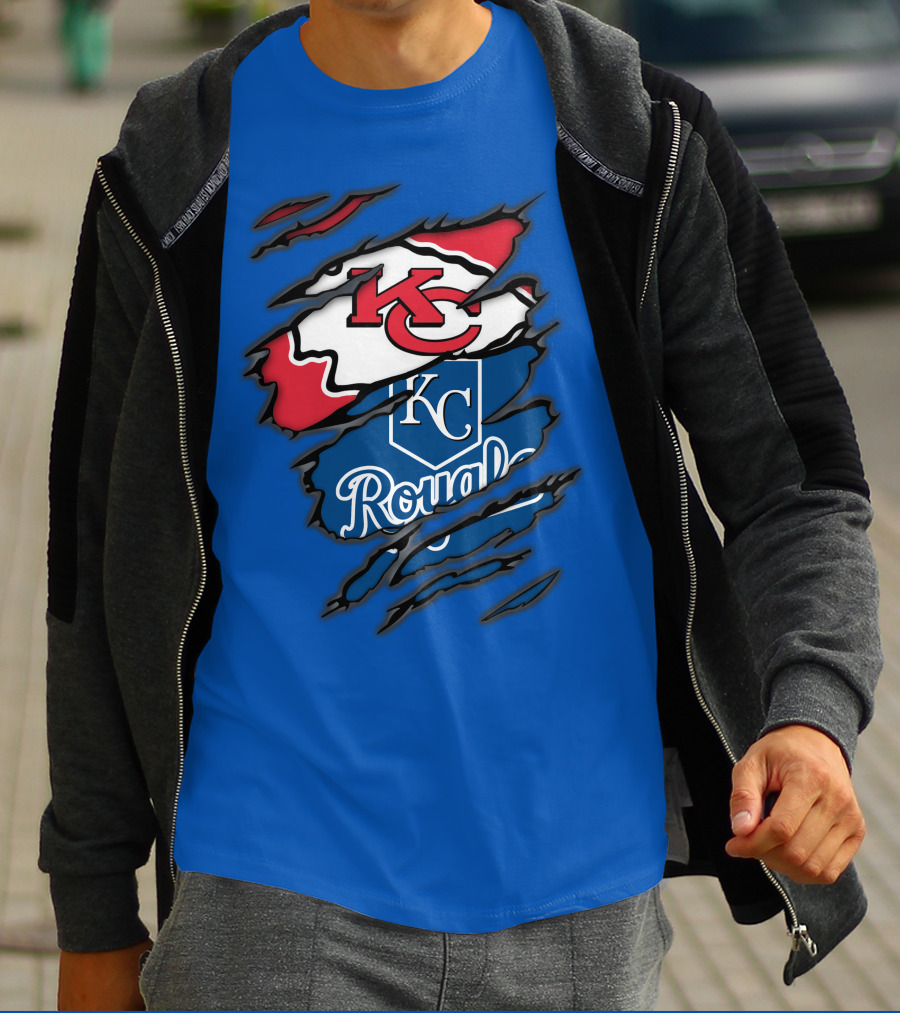 Kansas City Chiefs Royals KC Logo Mashup T-Shirt