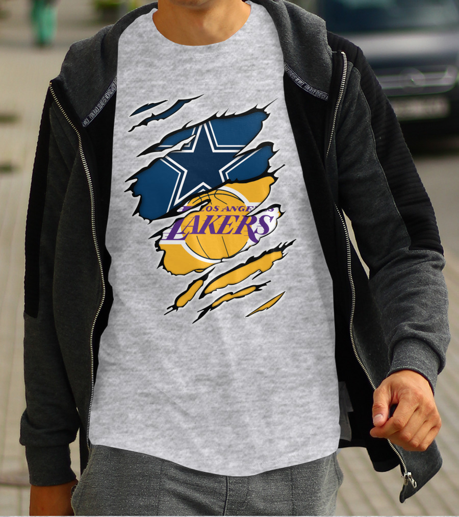 Dallas Cowboys Los Angeles Lakers Logo Mashup T-Shirt