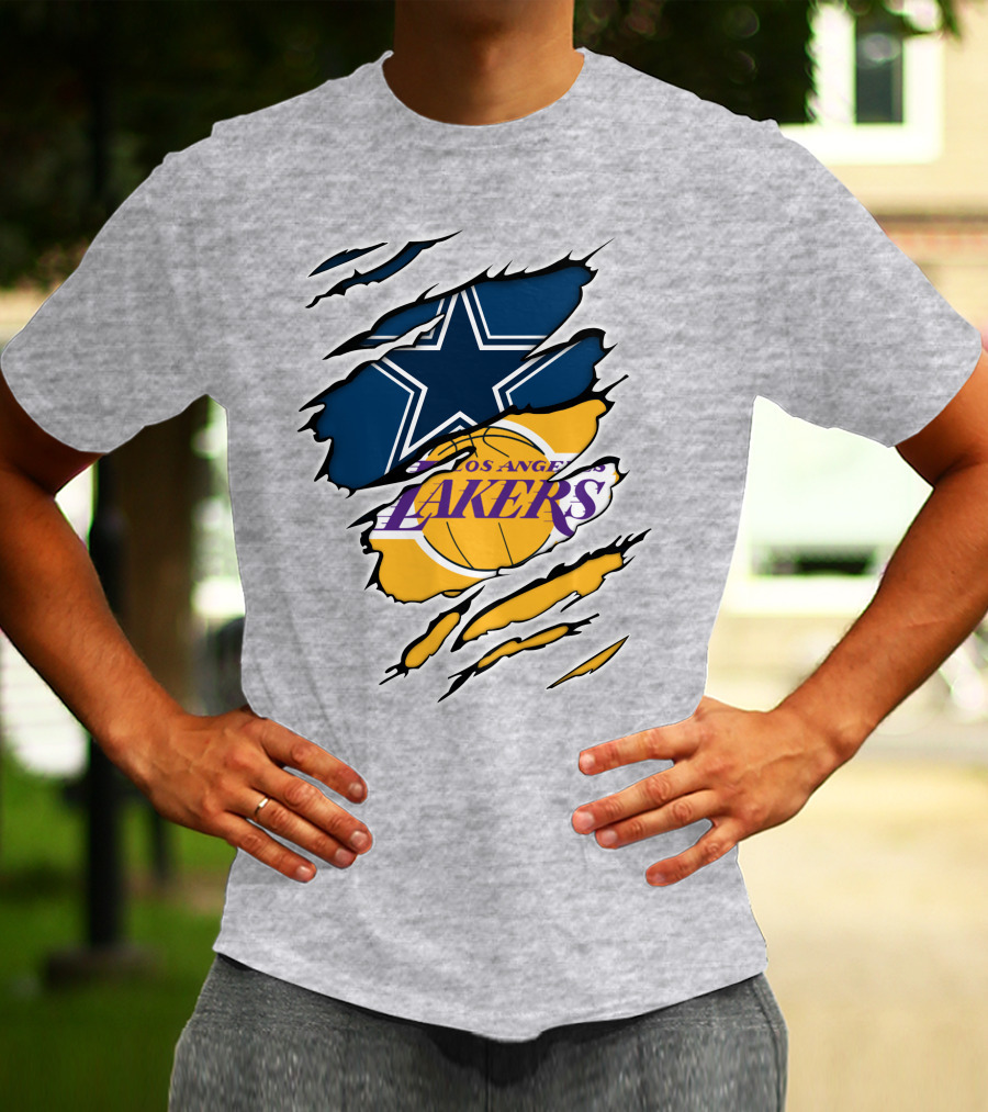 Dallas Cowboys Los Angeles Lakers Logo Mashup T-Shirt