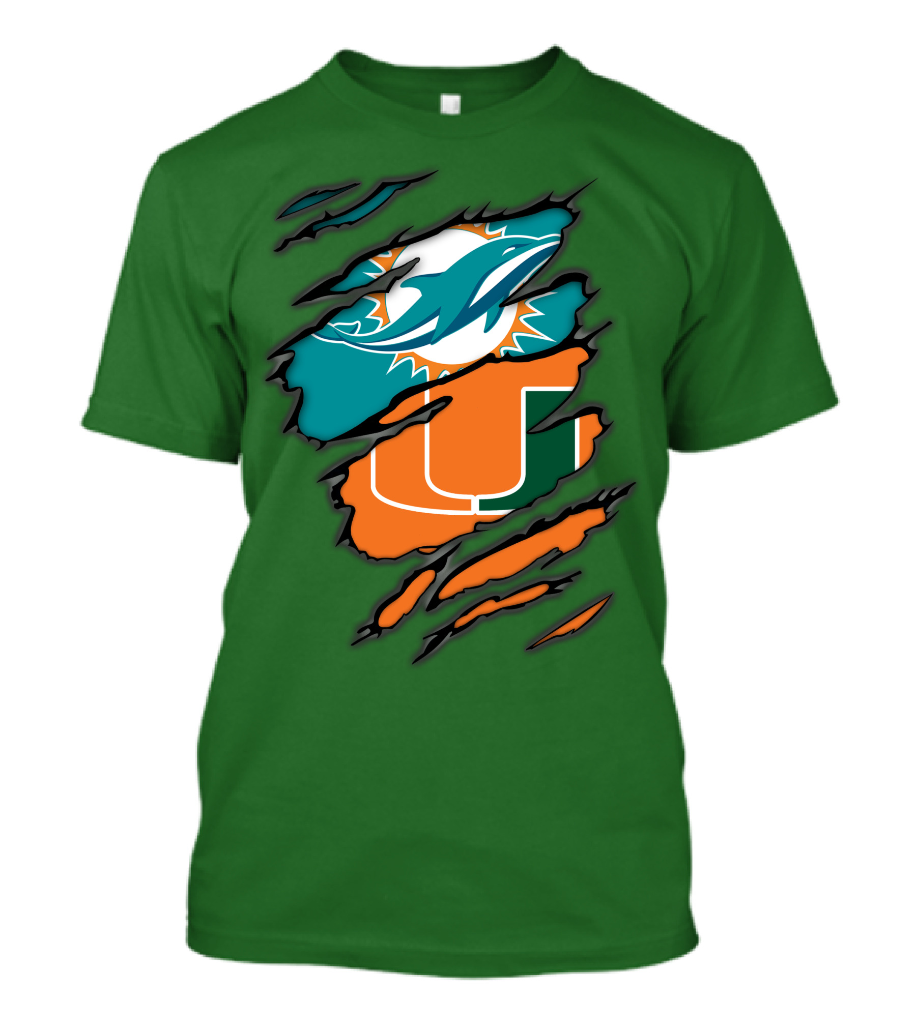 Miami Dolphins Miami Hurricanes Logo Blend T-Shirt