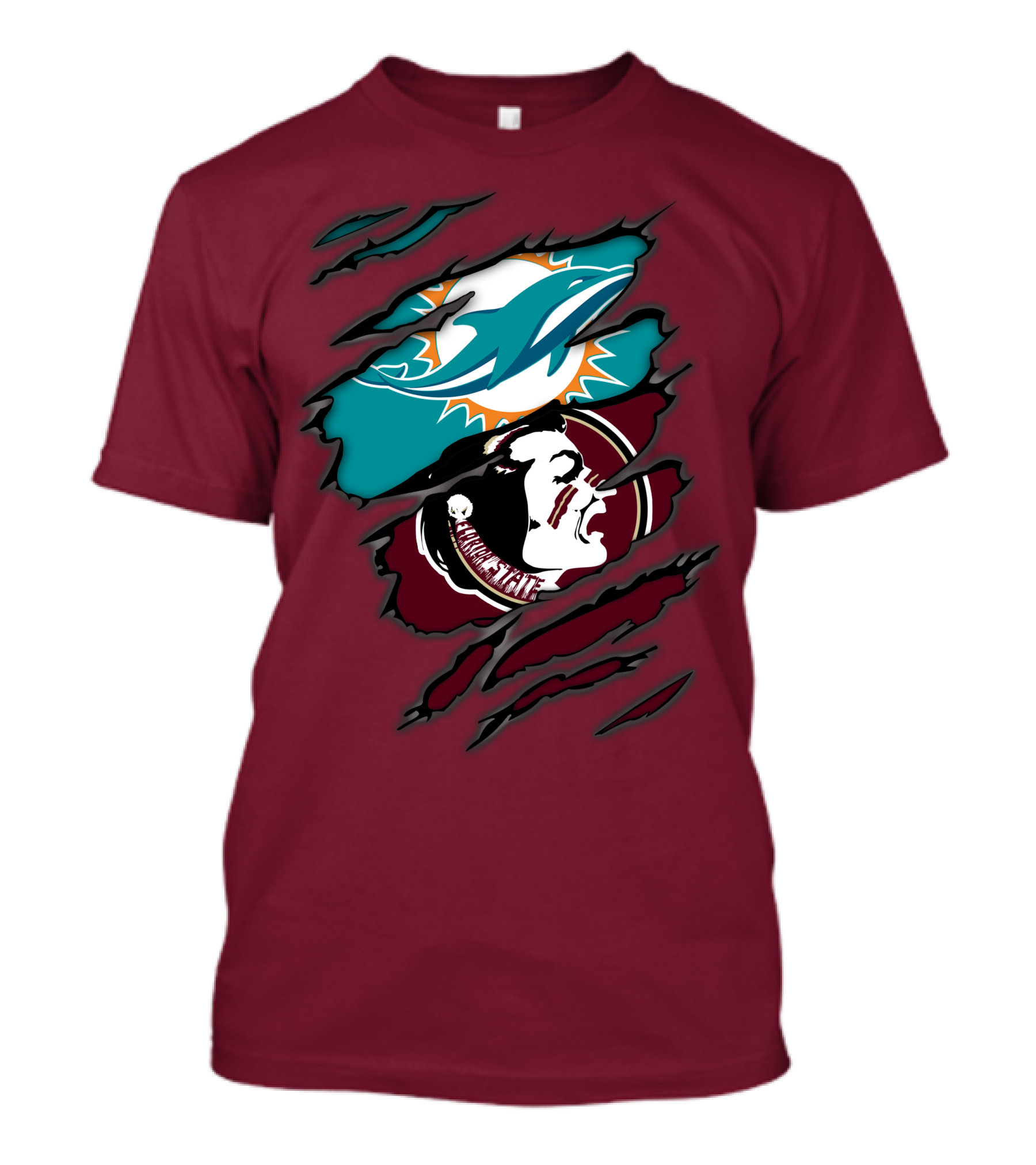 Miami Dolphins Florida State Seminoles Logo Mashup T-Shirt