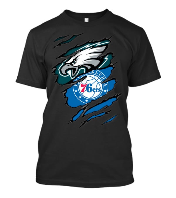 Philadelphia Eagles And 76ers Logos Combo T-Shirt