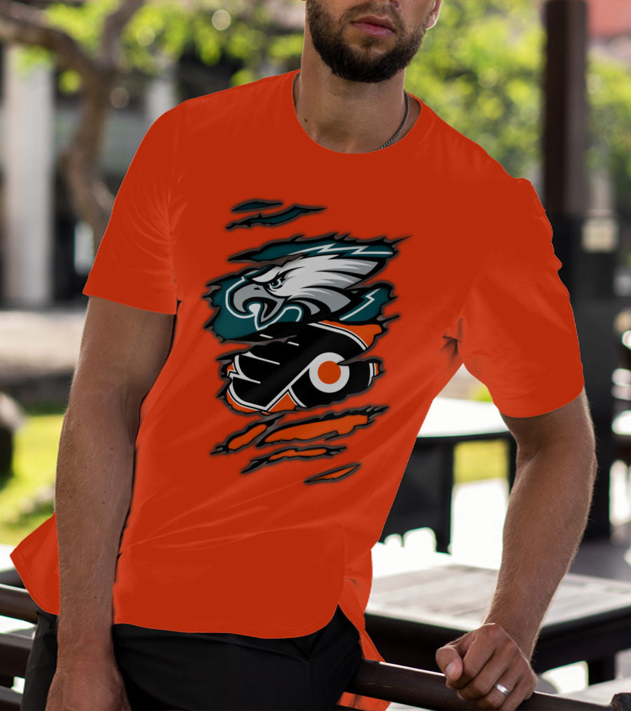 Philadelphia Eagles Flyers Logo Mashup T-Shirt