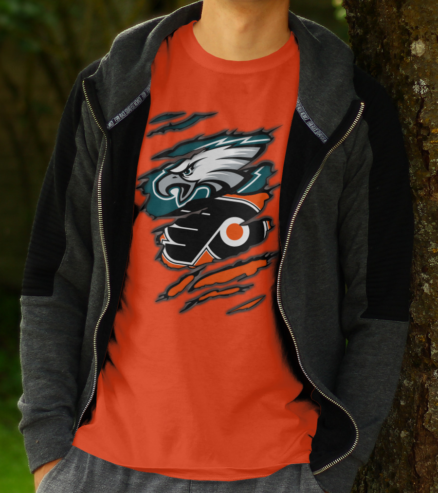 Philadelphia Eagles Flyers Logo Mashup T-Shirt