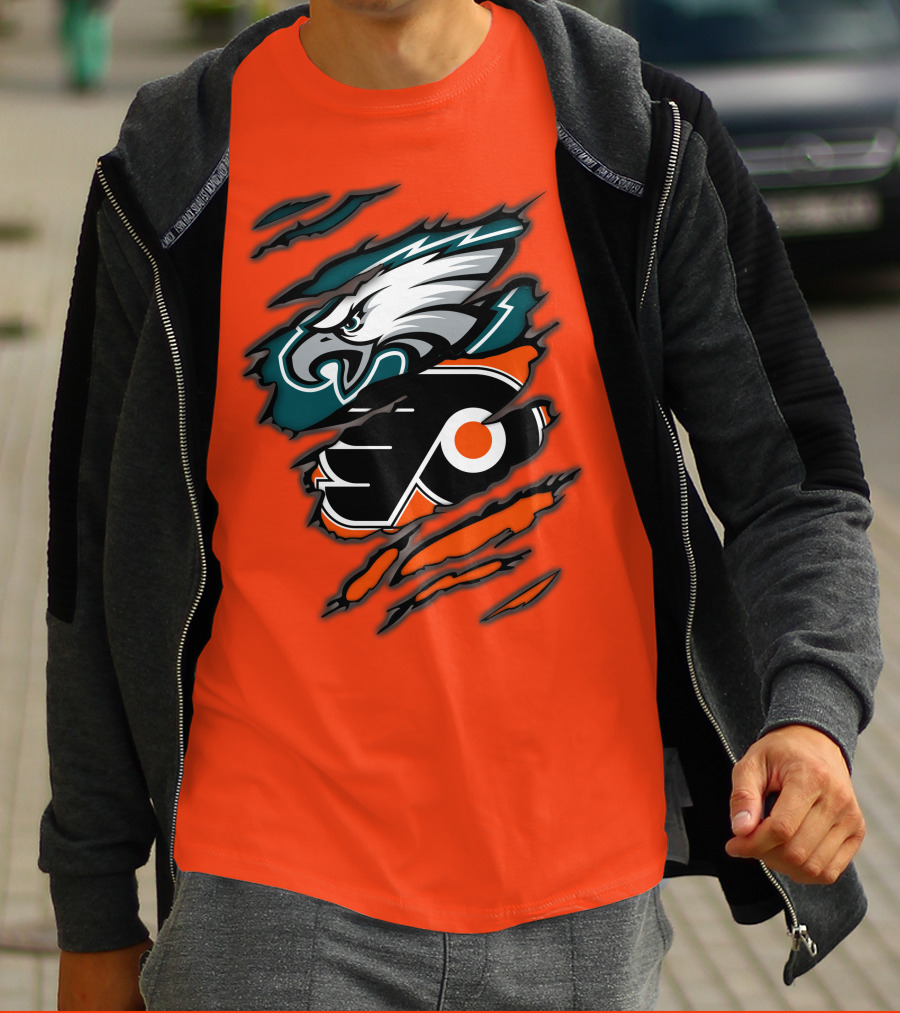 Philadelphia Eagles Flyers Logo Mashup T-Shirt