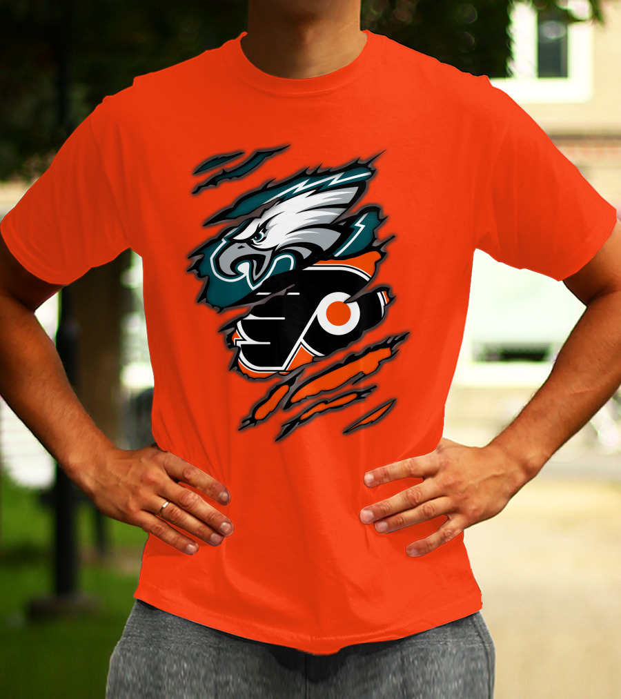 Philadelphia Eagles Flyers Logo Mashup T-Shirt