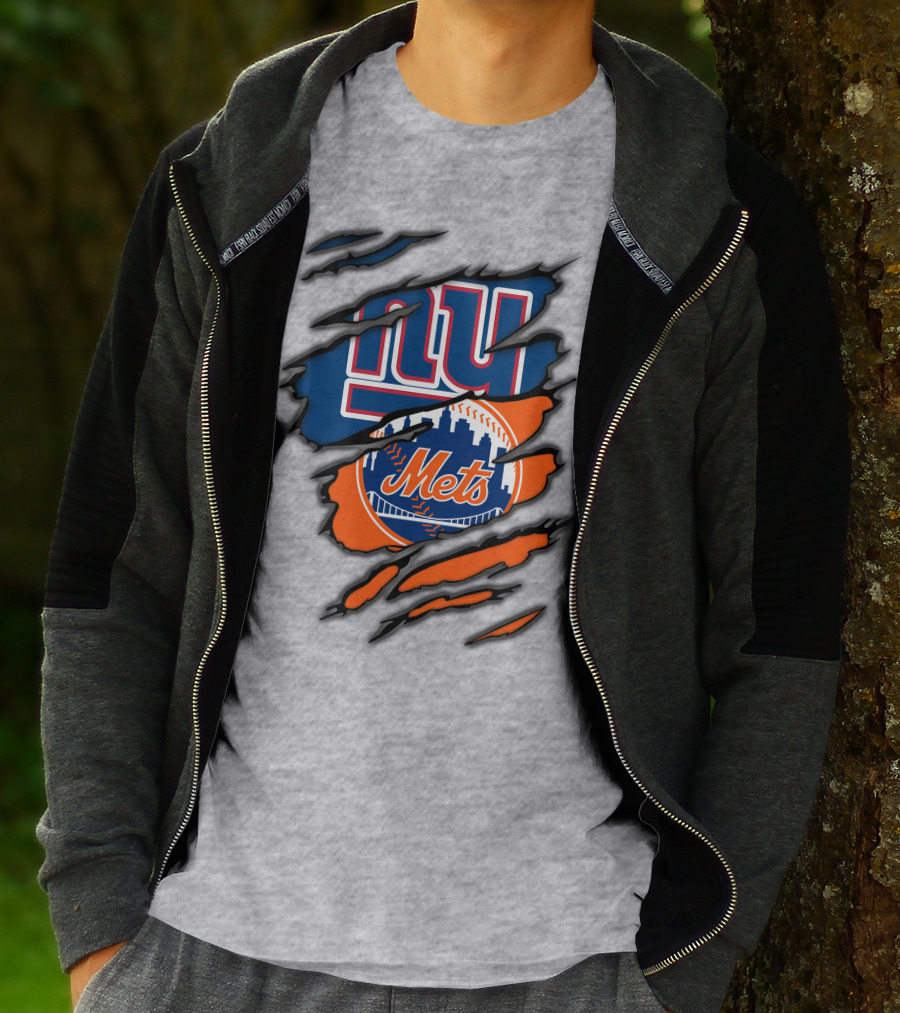 New York Giants Mets Crossover Claw Marks T-Shirt