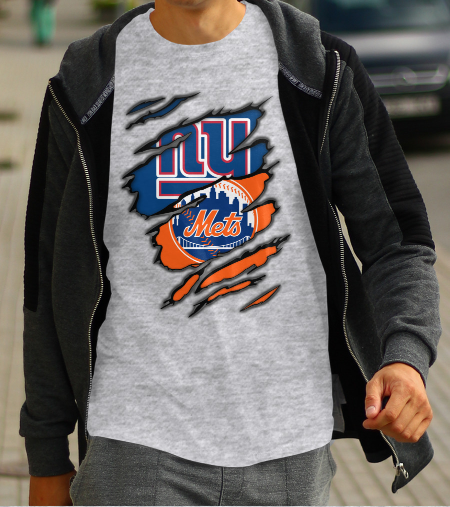 New York Giants Mets Crossover Claw Marks T-Shirt